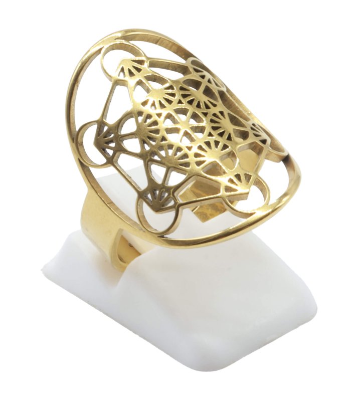 Bague Inox plaquée Or Métatron