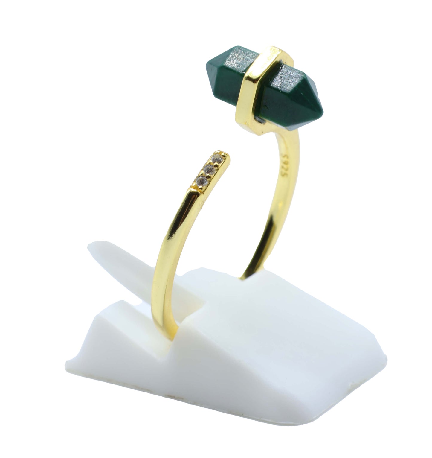Bague Argent 925 Malachite Pointe