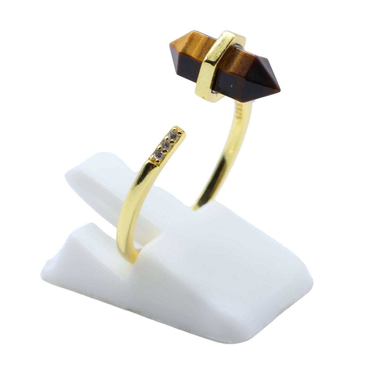 Bague Argent 925 Oeil de Tigre Pointe