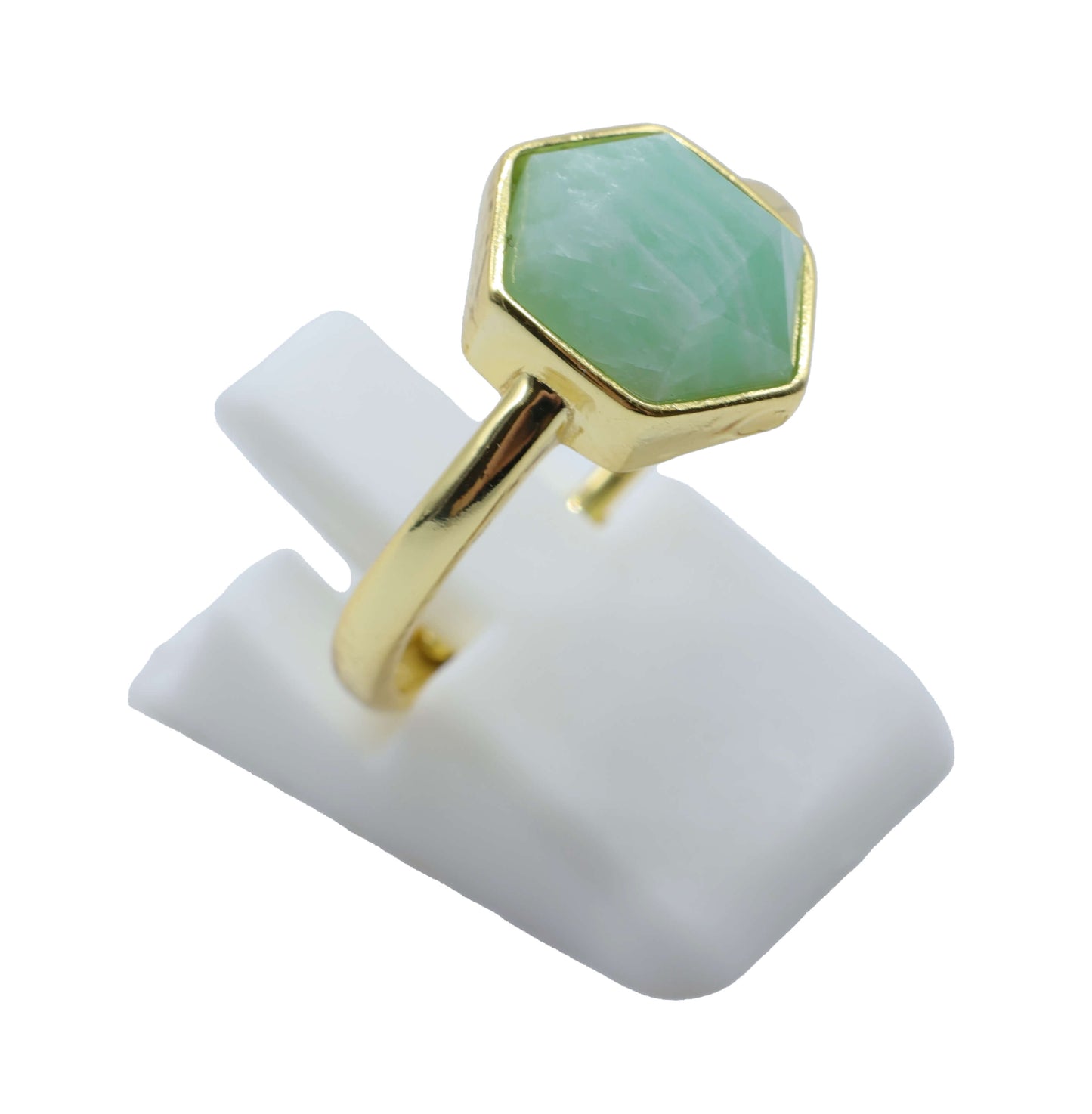Bague Argent 925 Amazonite Hexagonale