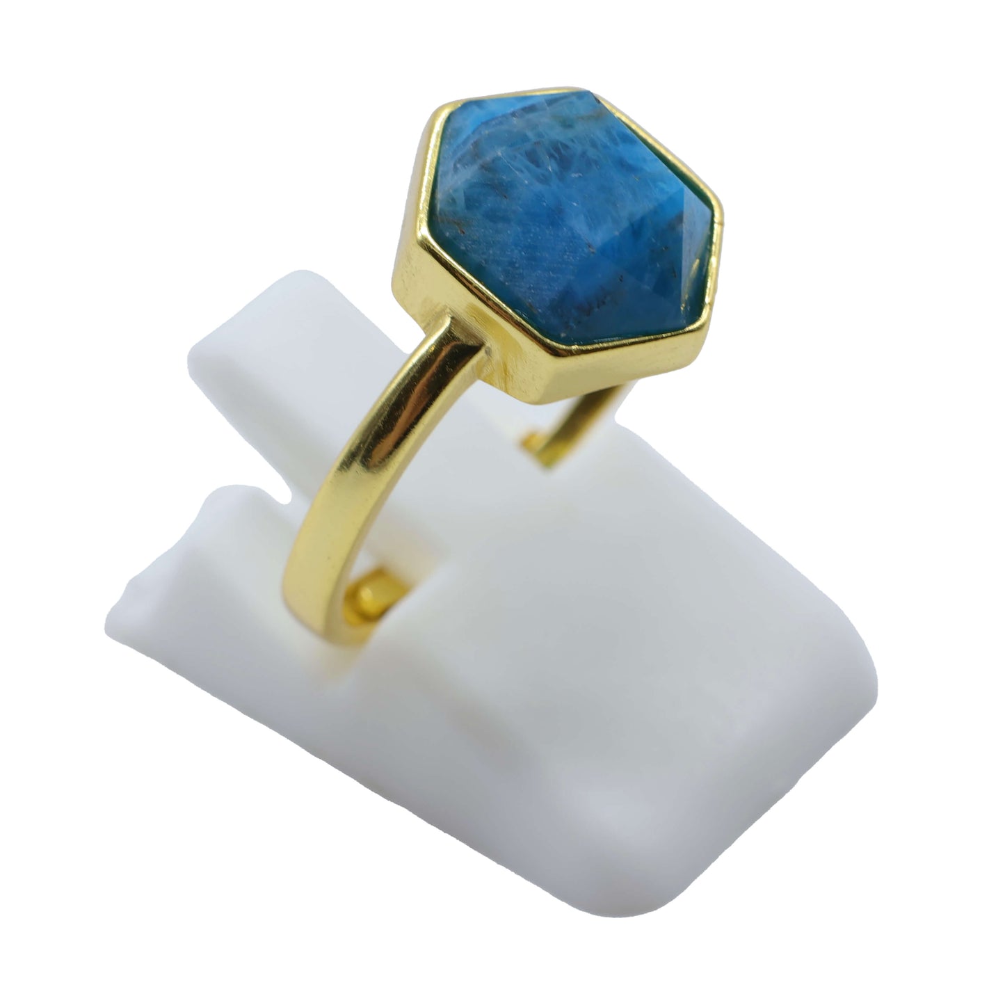 Bague Argent 925 Apatite Hexagonale