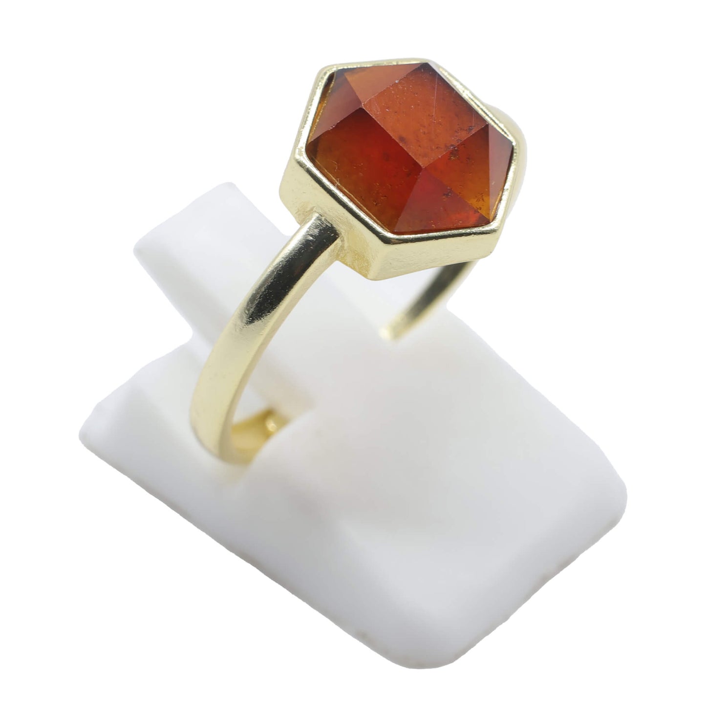 Bague Argent 925 Grenat Hexagonale