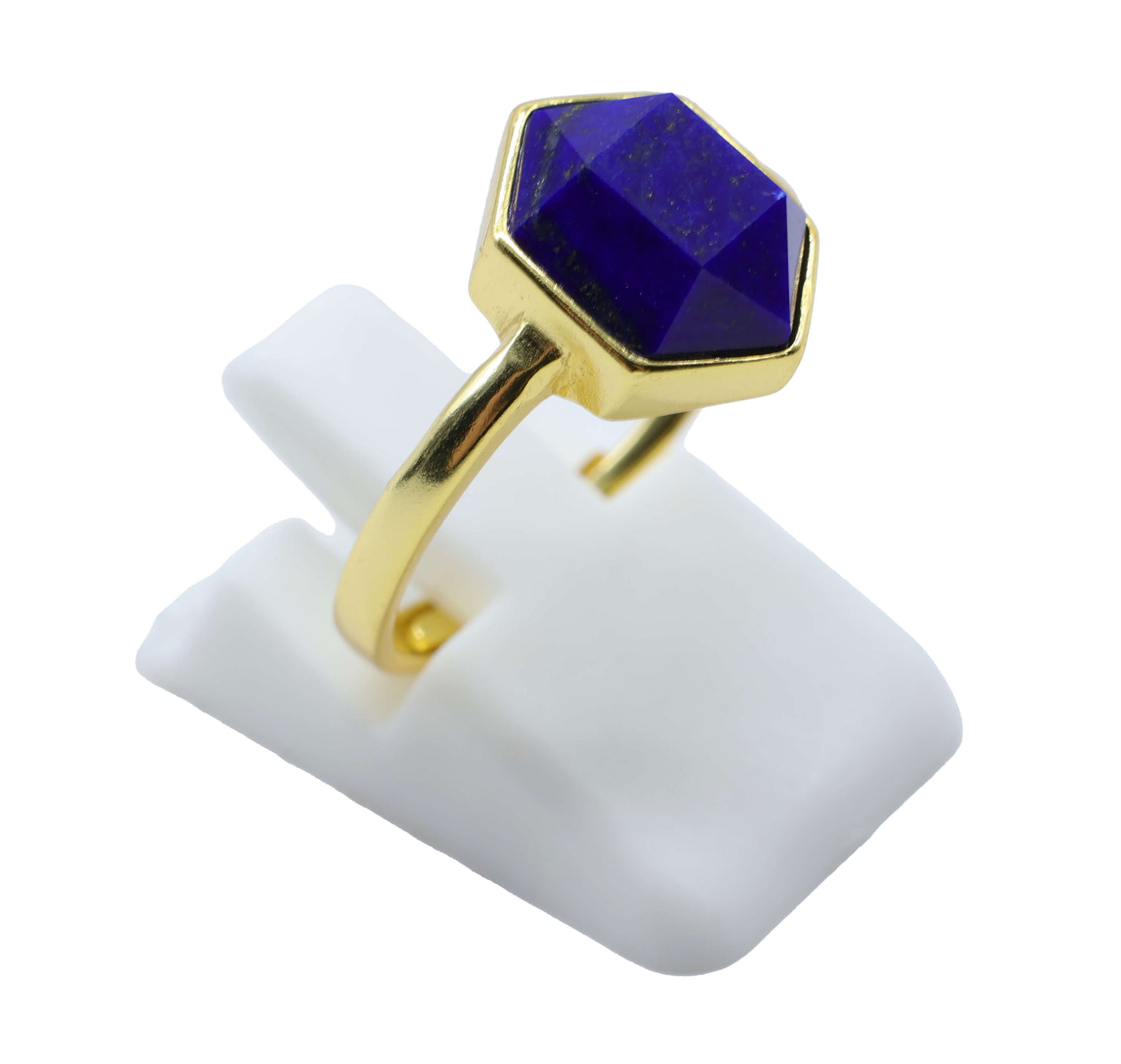 Bague Argent 925 Lapis Lazuli Hexagonale