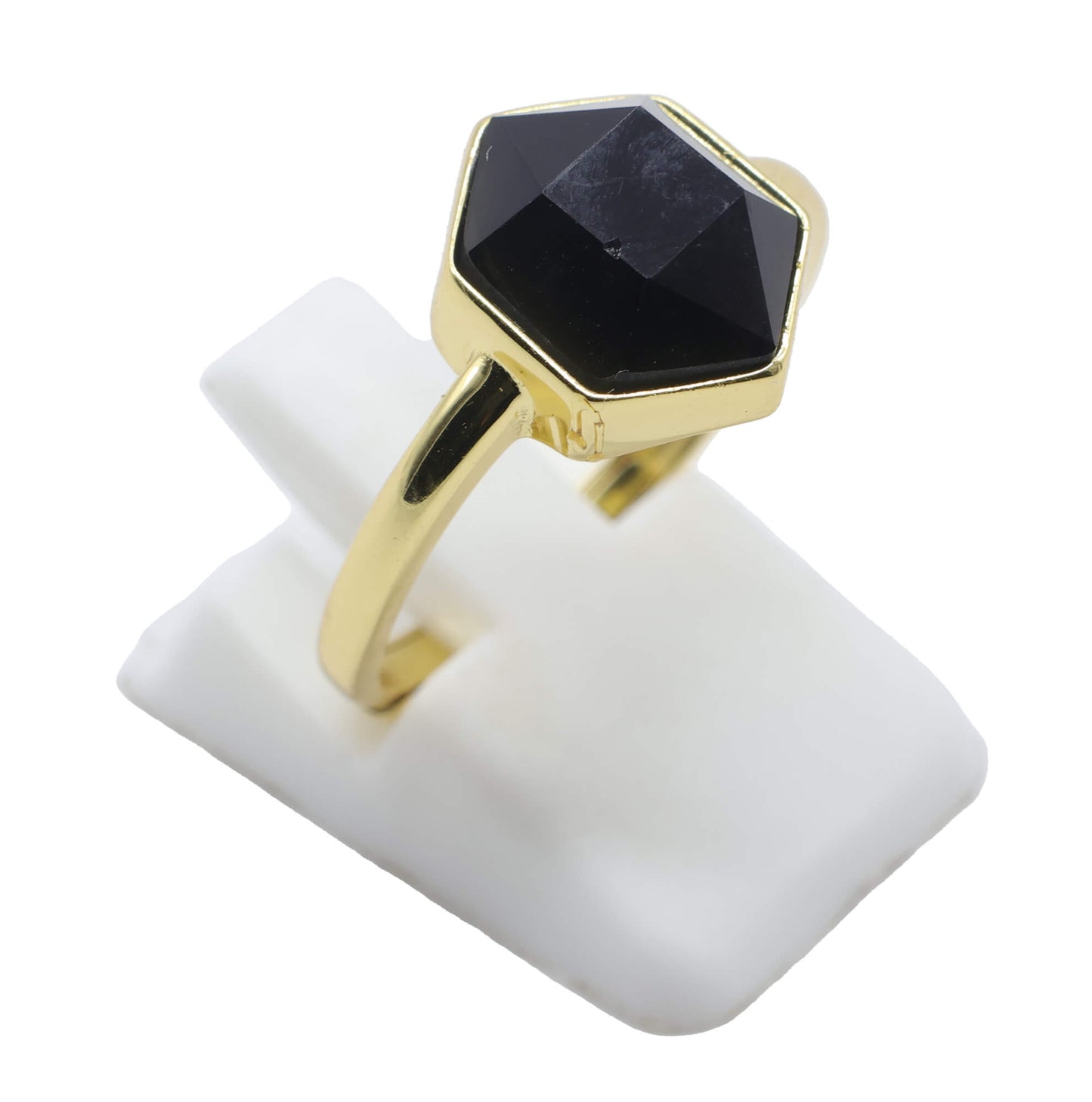 Bague Argent 925 Onyx Hexagonale