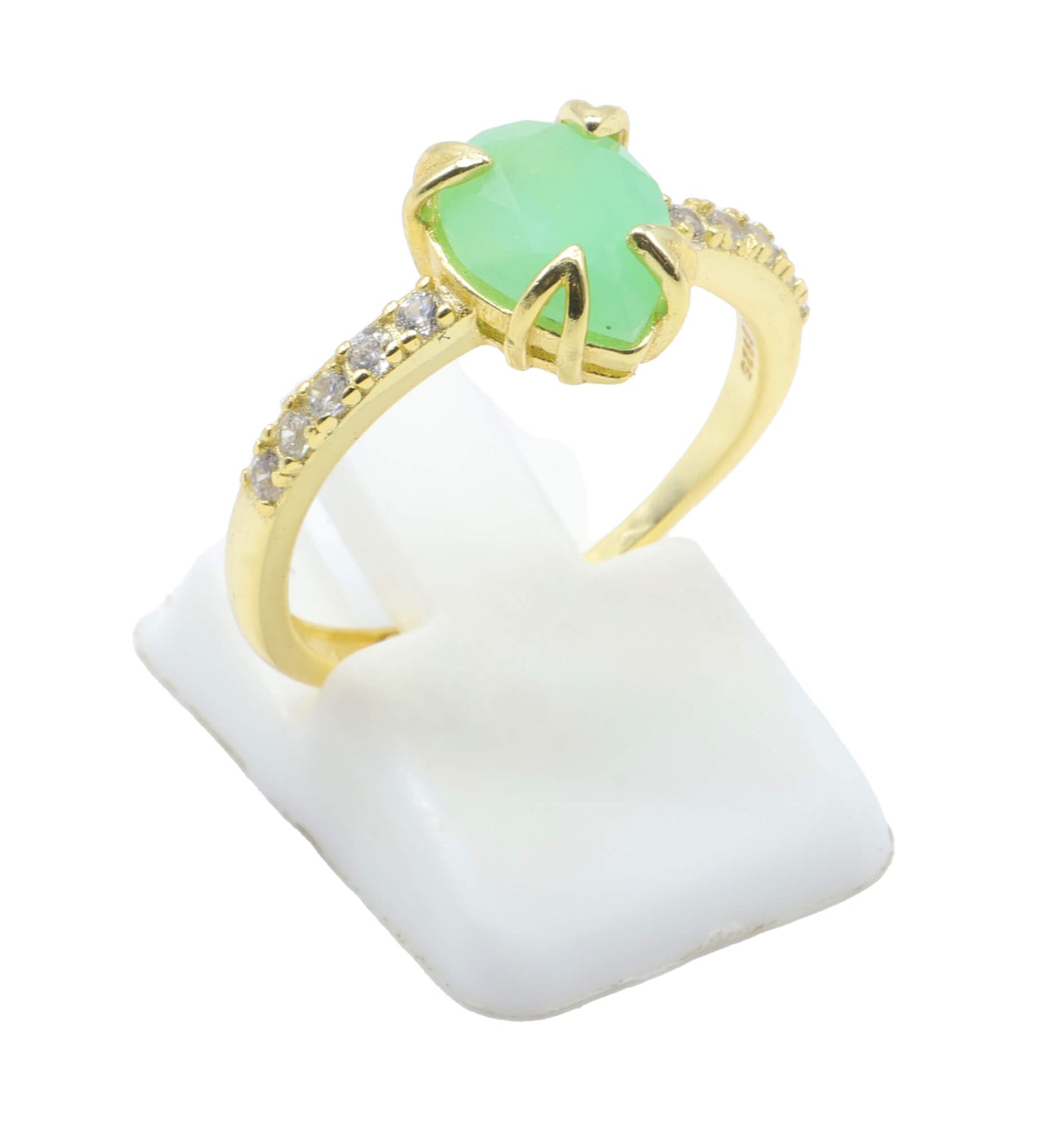Bague Argent 925 Jade Verte Goutte