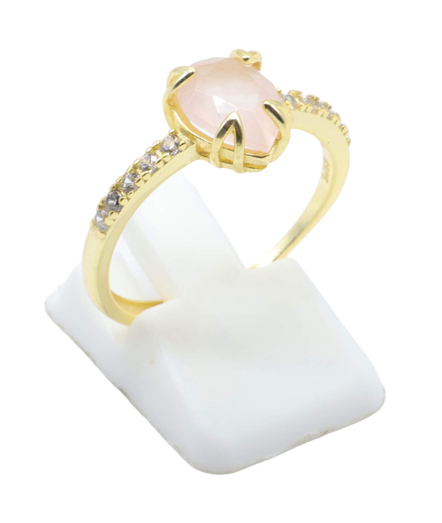 Bague Argent 925 Quartz Rose Goutte