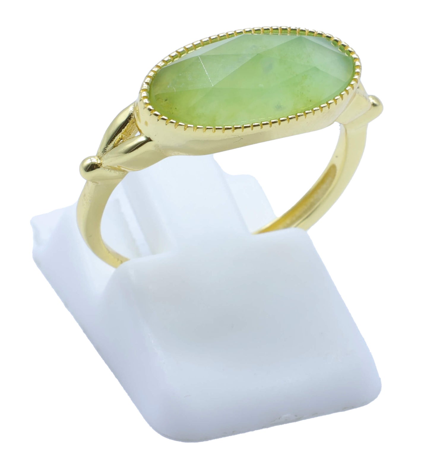 Bague Argent 925 Jade Verte Ovale