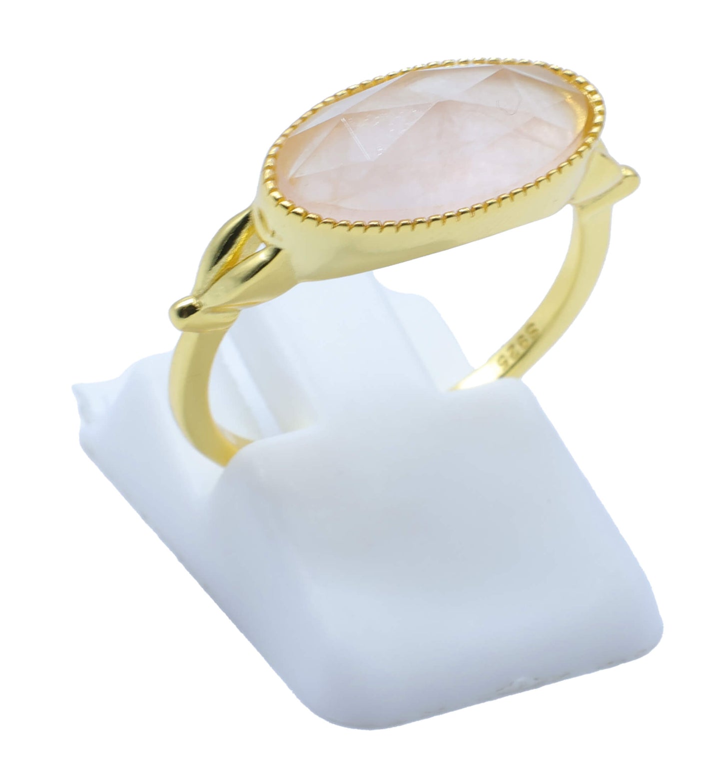 Bague Argent 925 Quartz Rose Ovale