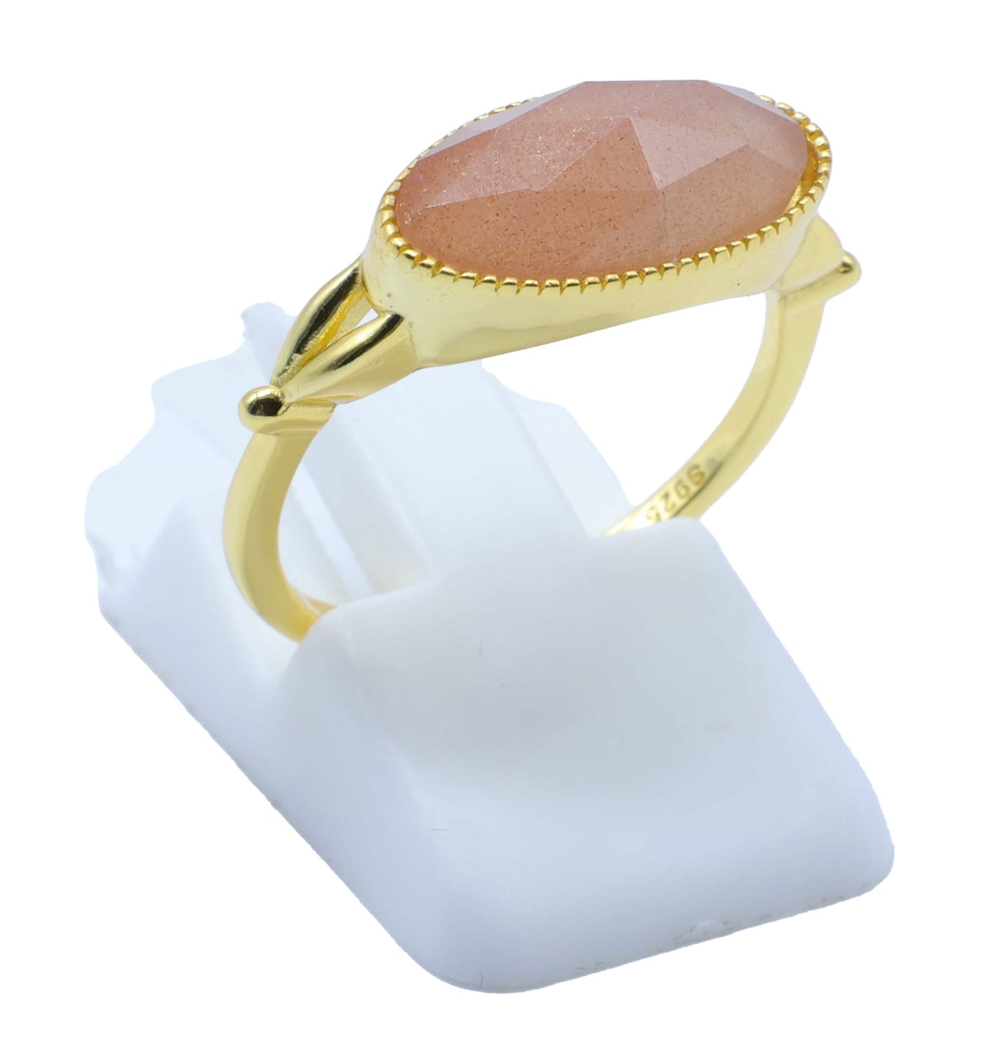 Bague Argent 925 Pierre de Soleil Ovale