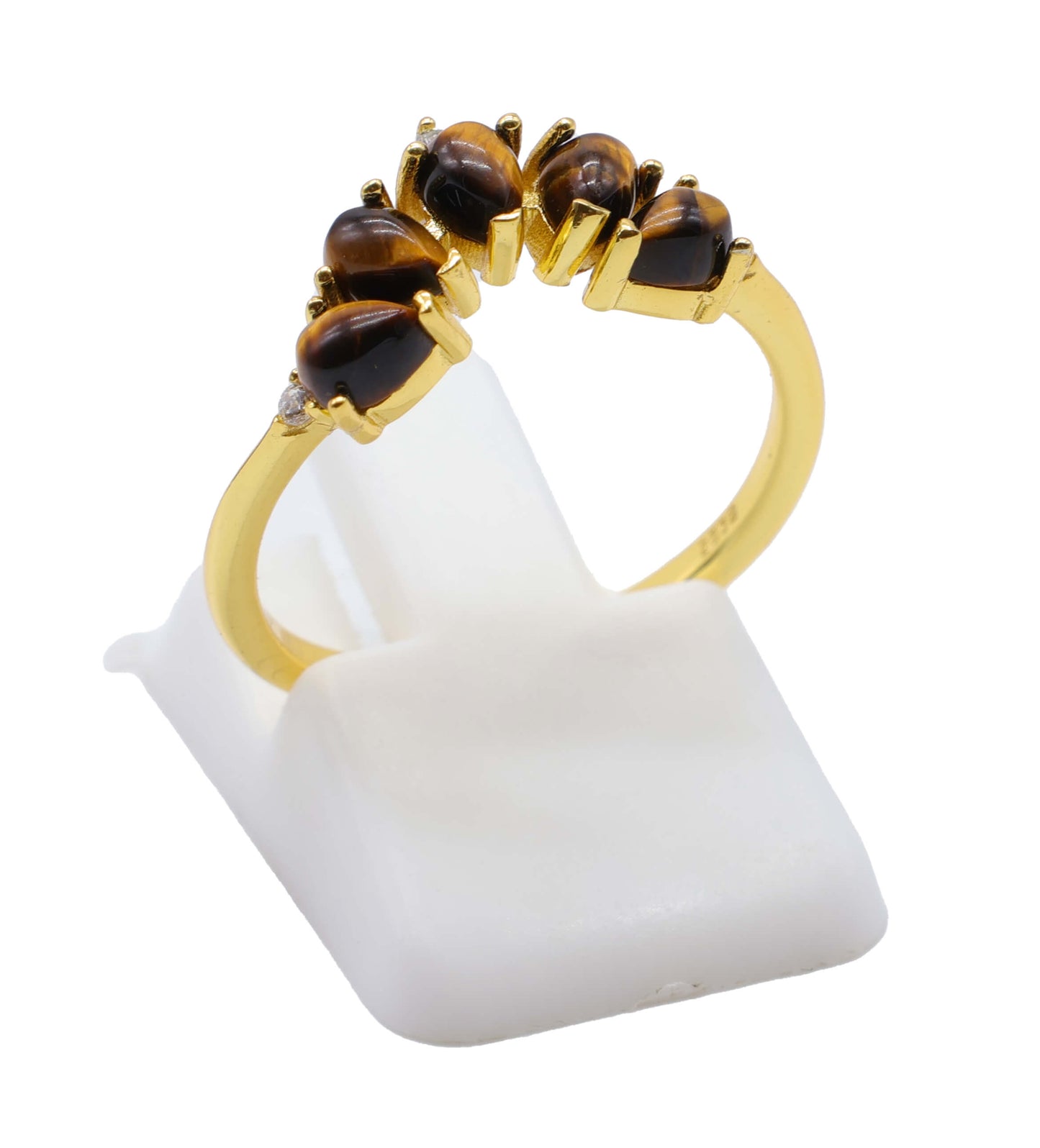 Bague Argent 925 Oeil de Tigre Diadème