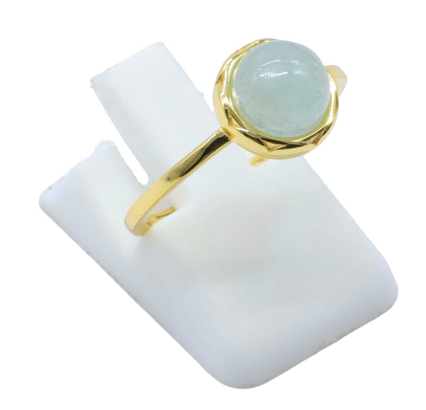 Bague Argent 925 Aigue Marine Ronde