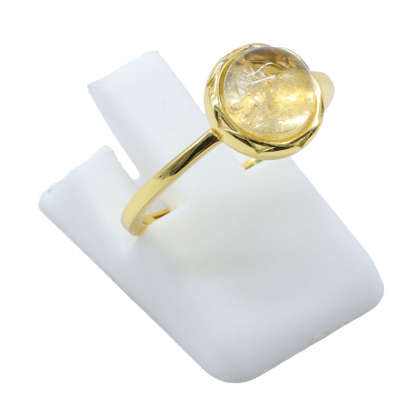 Bague Argent 925 Citrine Ronde
