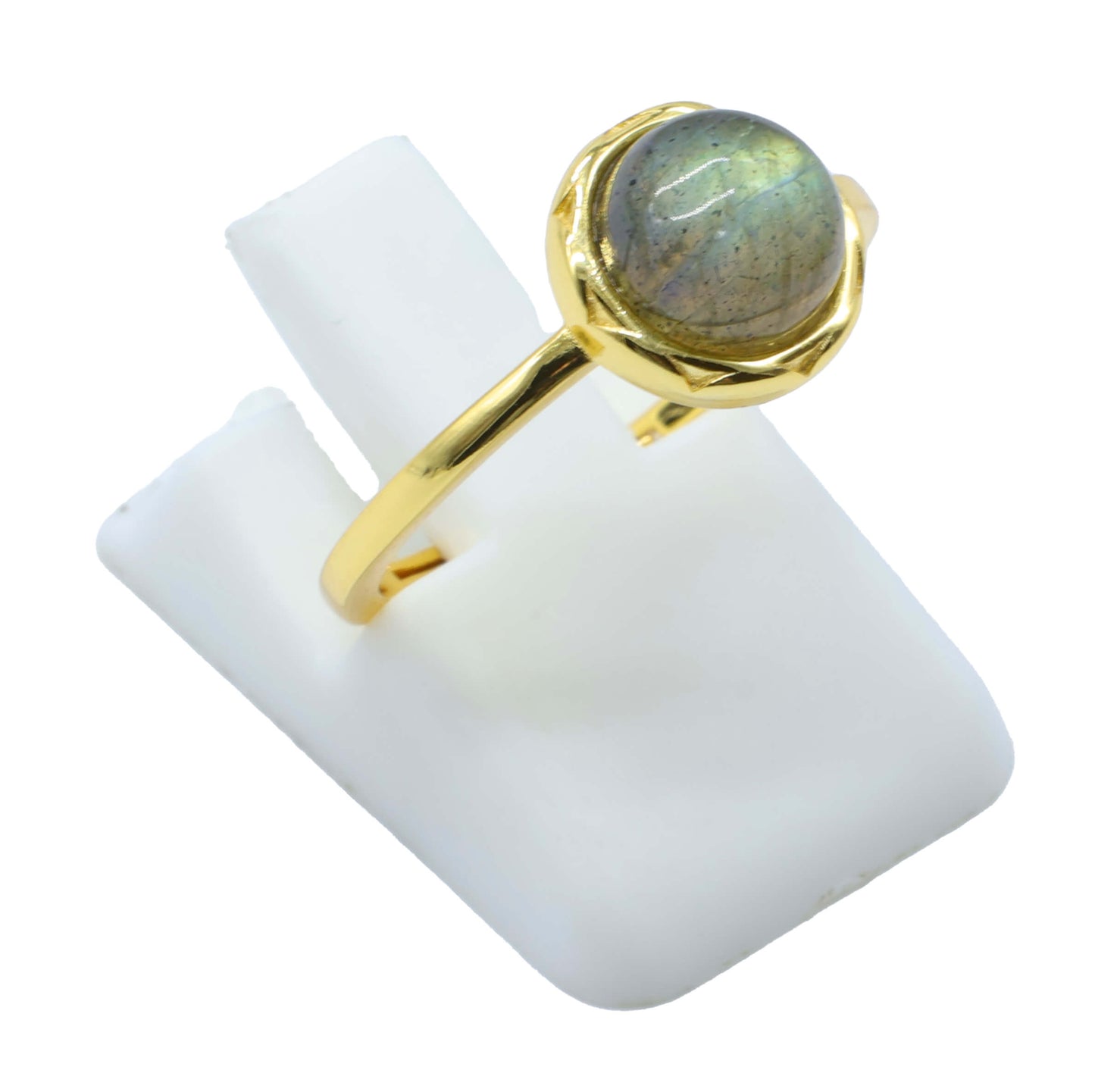 Bague Argent 925 Labradorite Ronde