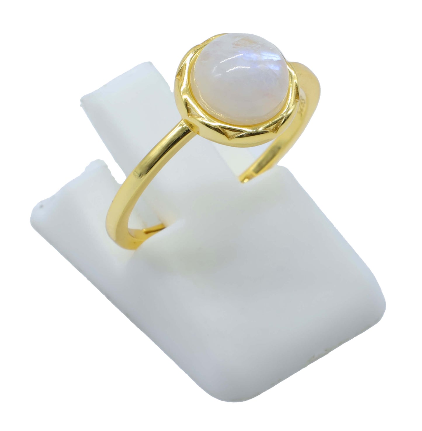 Bague Argent 925 Pierre de Lune Ronde