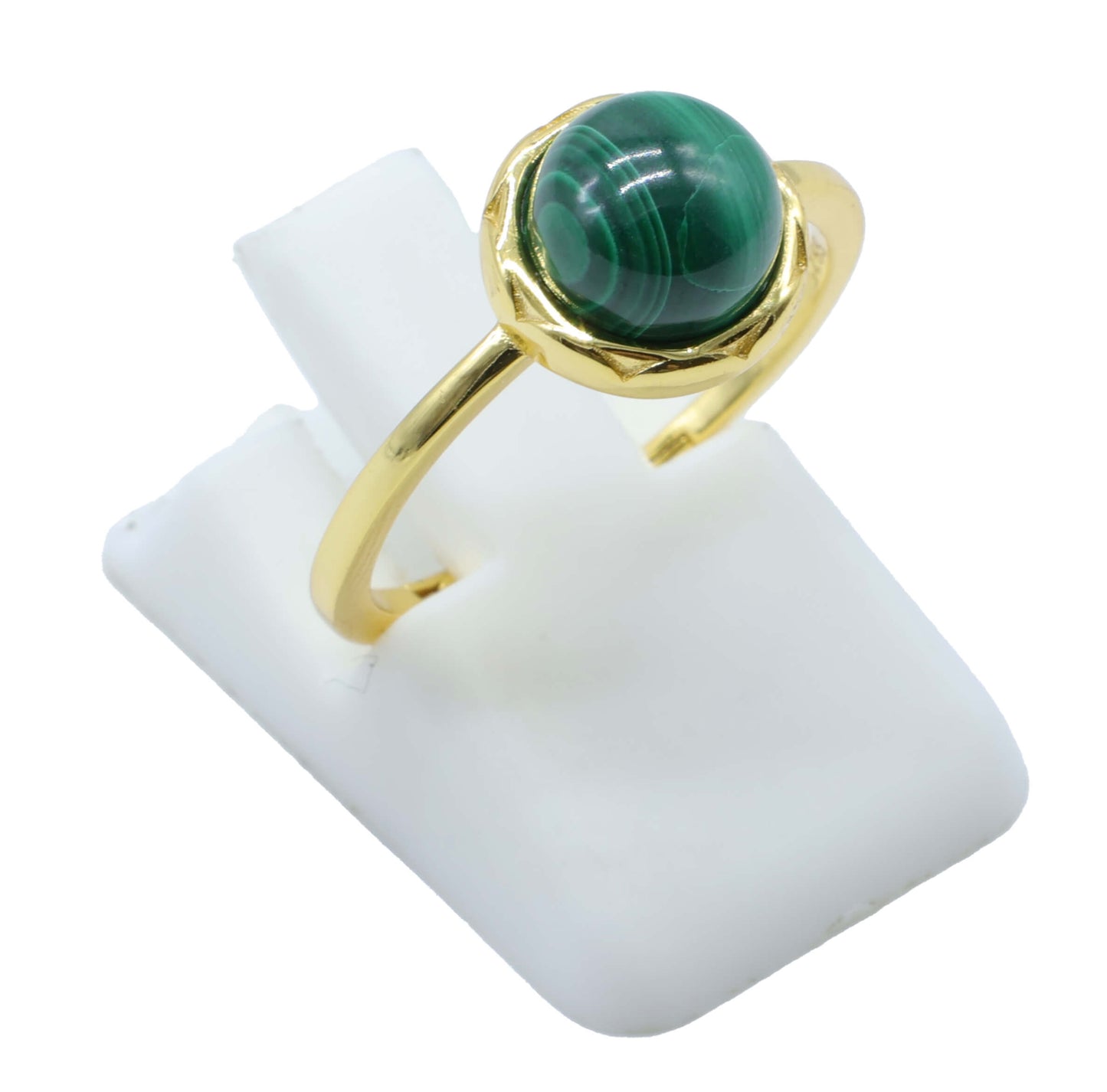 Bague Argent 925 Malachite Ronde