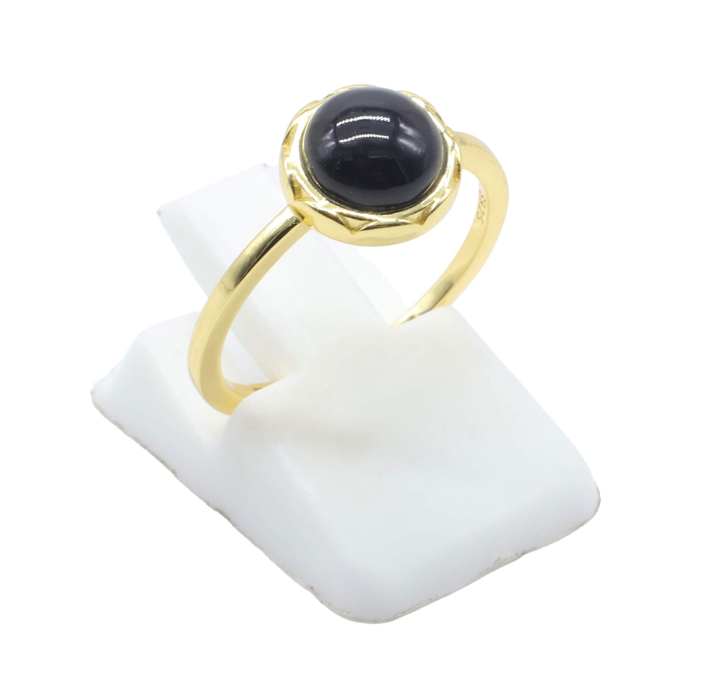 Bague Argent 925 Onyx Ronde