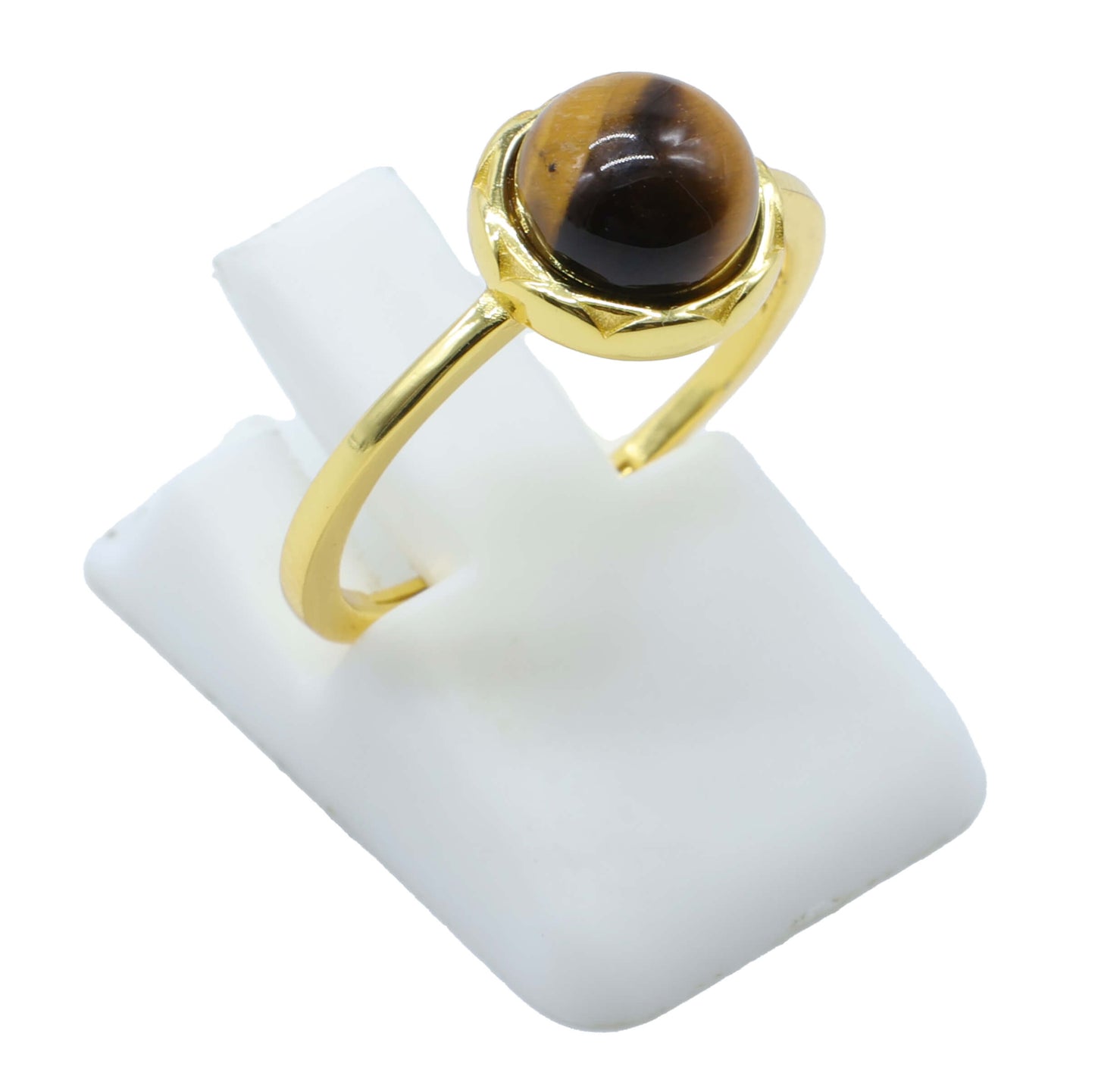 Bague Argent 925 Oeil de Tigre Ronde