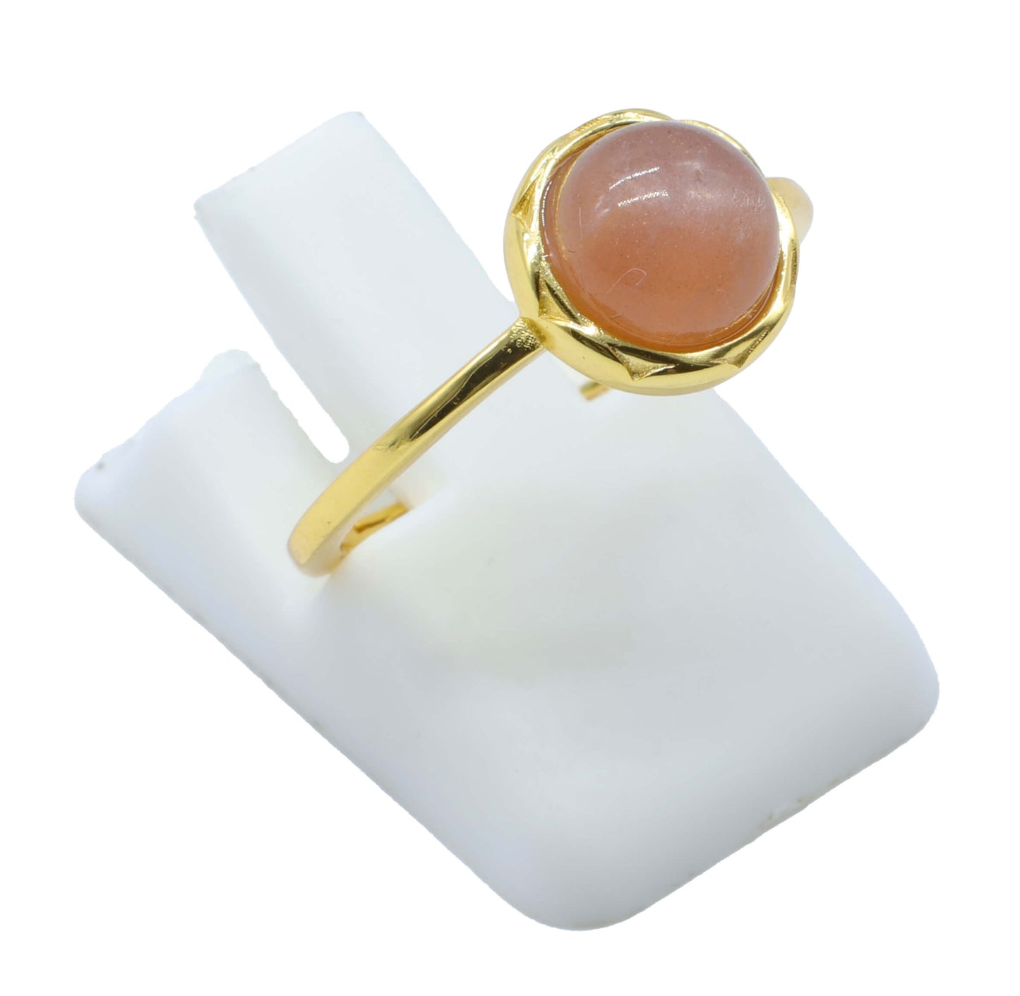 Bague Argent 925 Pierre de Soleil Ronde