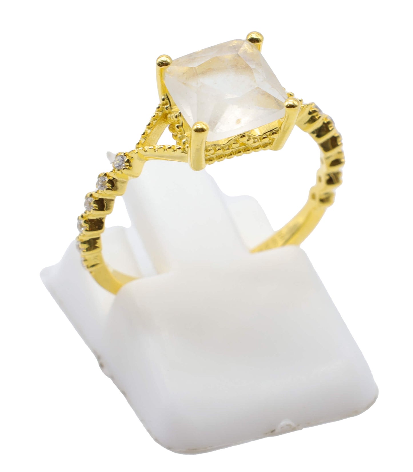 Bague Argent 925 Pierre de Lune Carrée