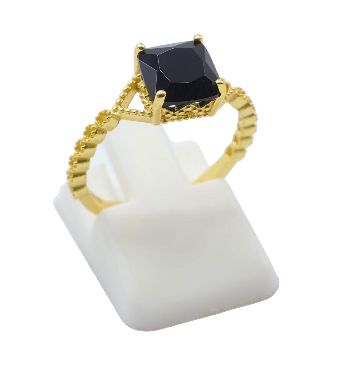 Bague Argent 925 Onyx Carrée