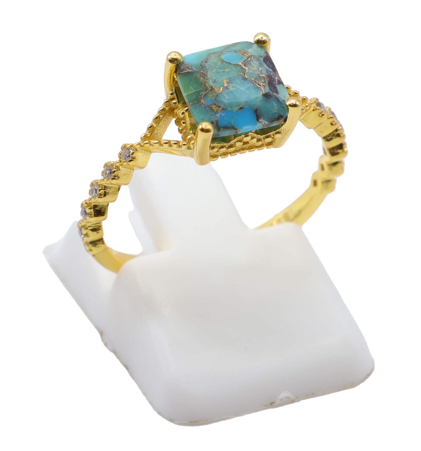 Bague Argent 925 Turquoise Carrée
