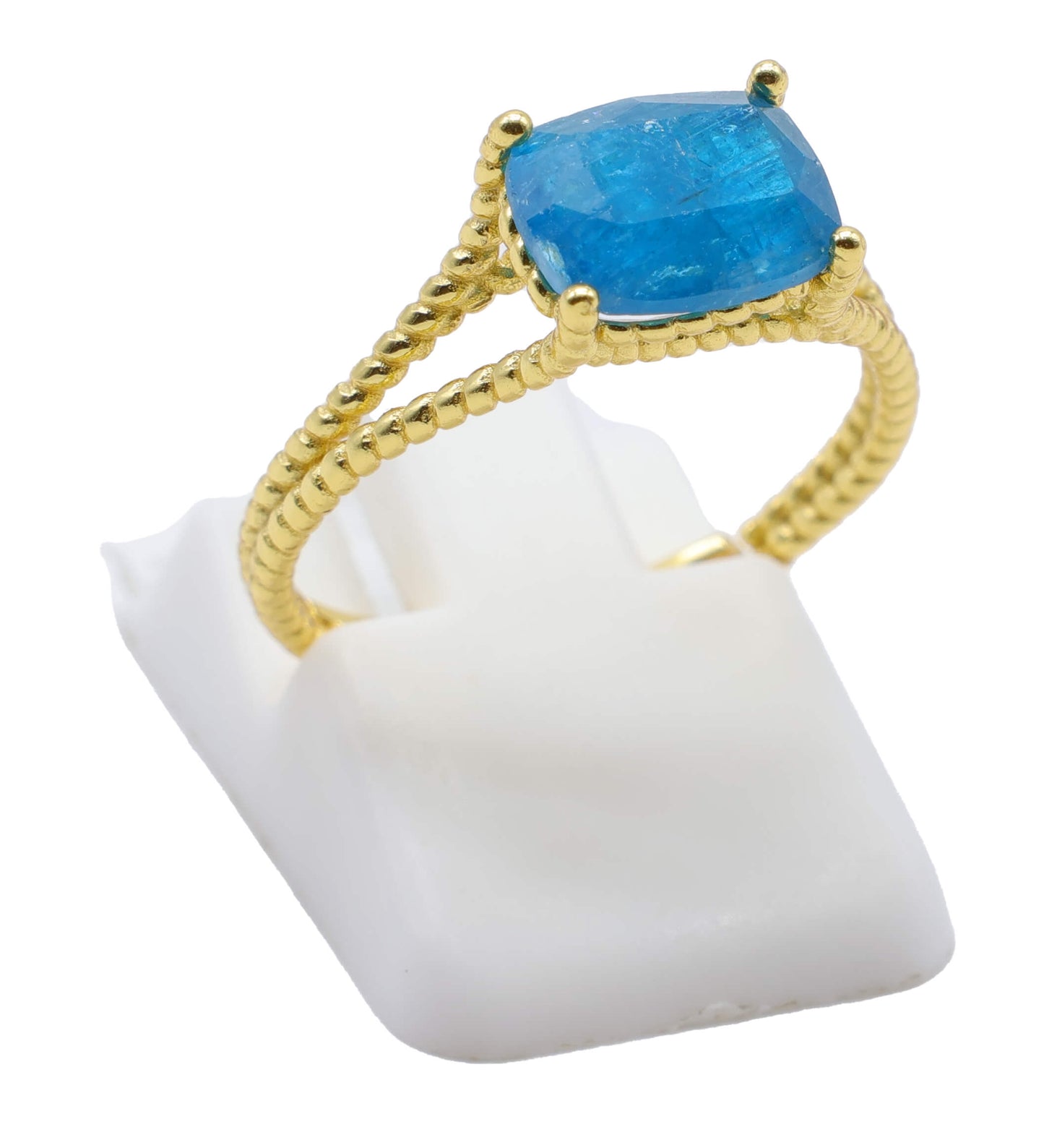Bague Argent 925 Apatite Rectangle