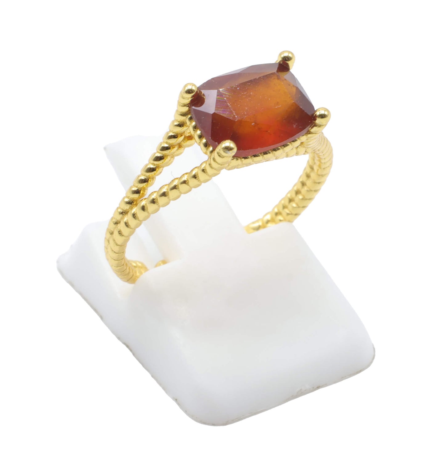 Bague Argent 925 Grenat Rectangle