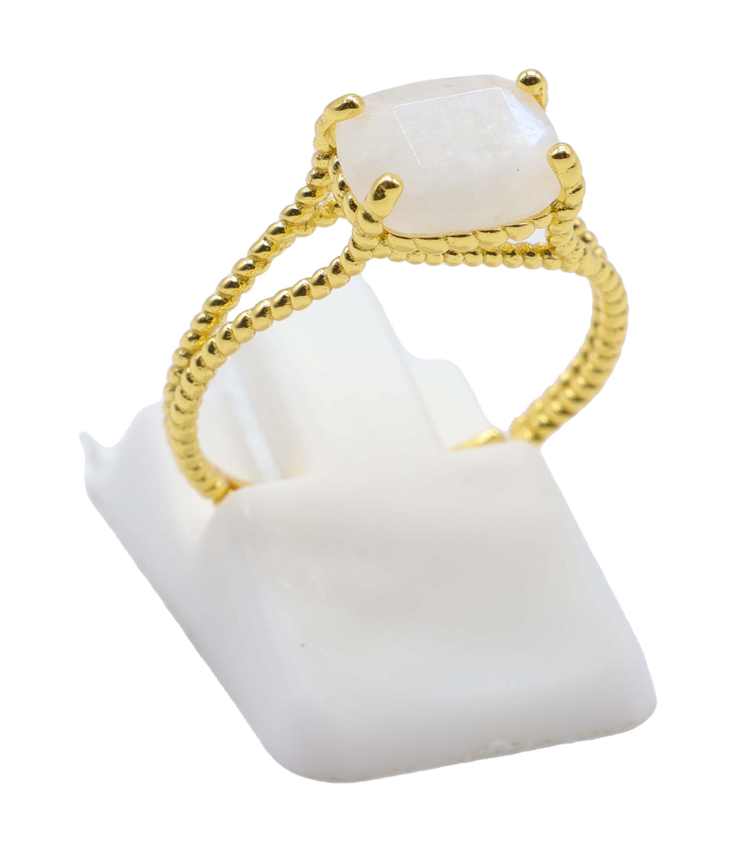 Bague Argent 925 Pierre de Lune Rectangle