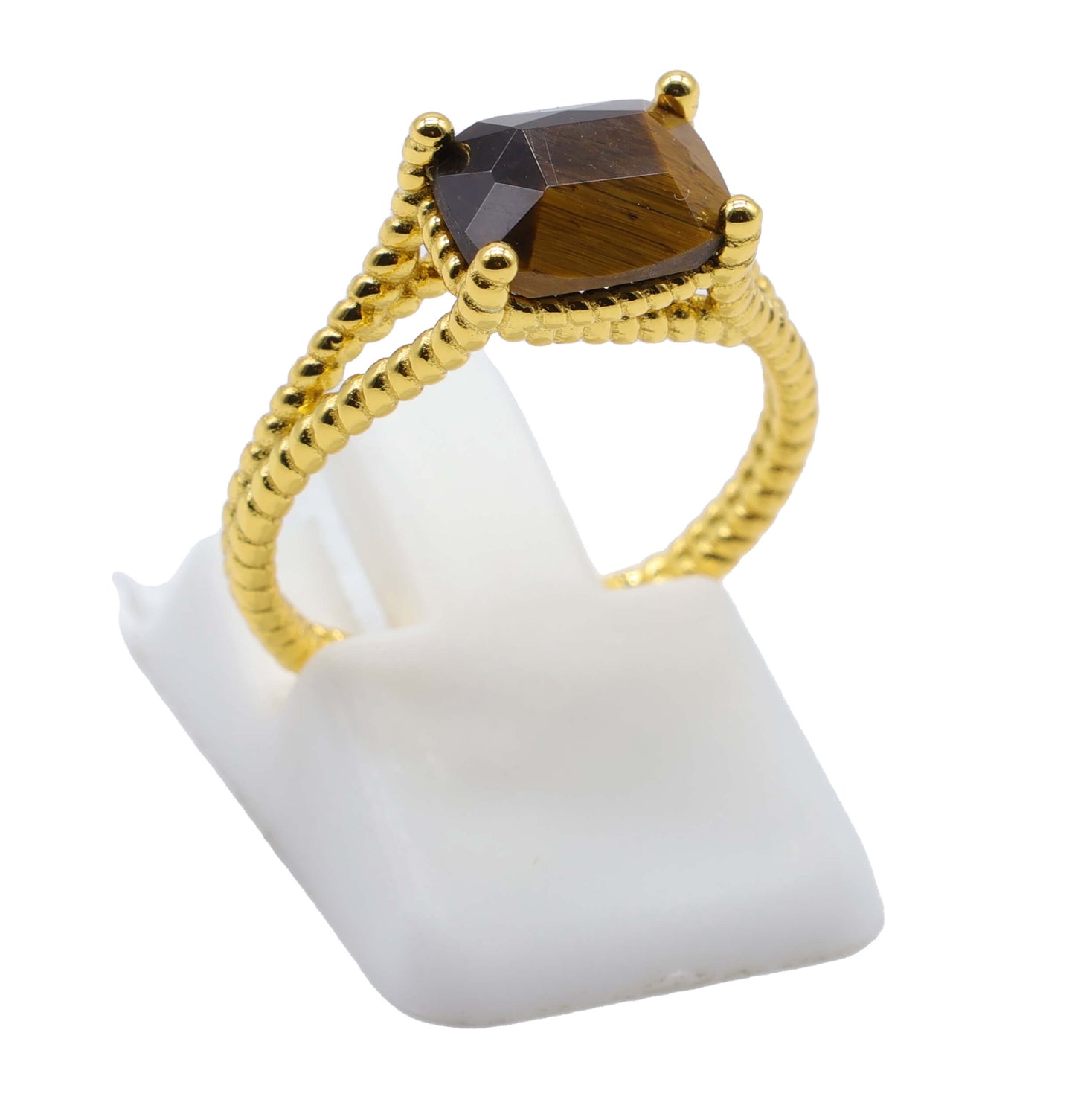 Bague Argent 925 Oeil de Tigre Rectangle