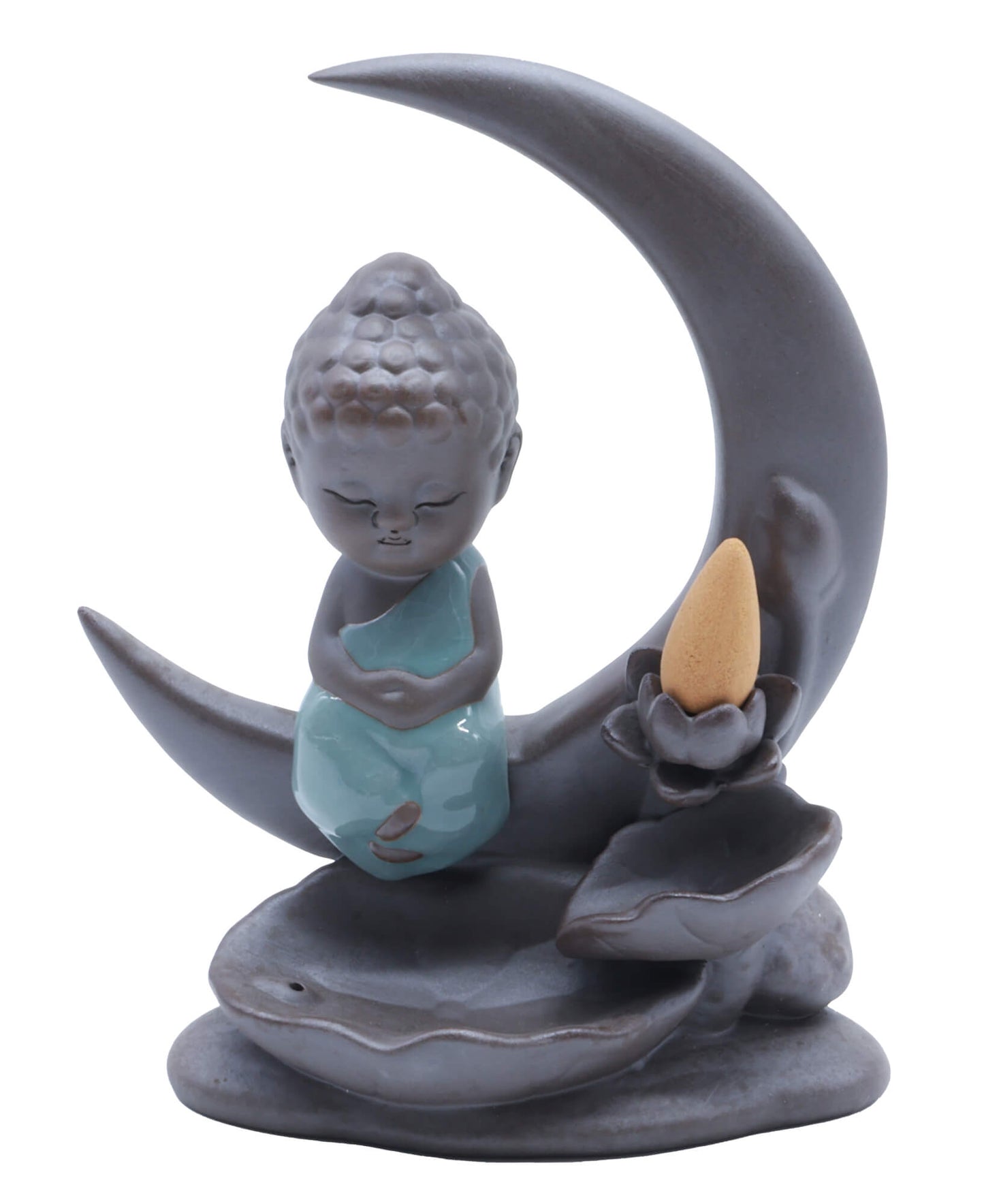 Porte-Encens Backflow Bouddha Lune 17cm