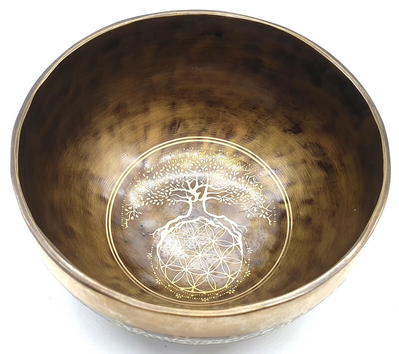 Bol Chantant Tibétain Arbre de Vie / Fleur de Vie 15cm