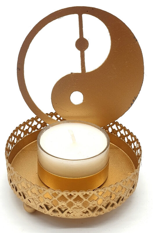 Bougeoir à Réflexion Métal Yin-Yang 11cm