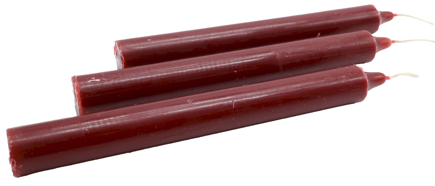 Bougie Teintée Masse 22cm - Bordeaux - 12pcs