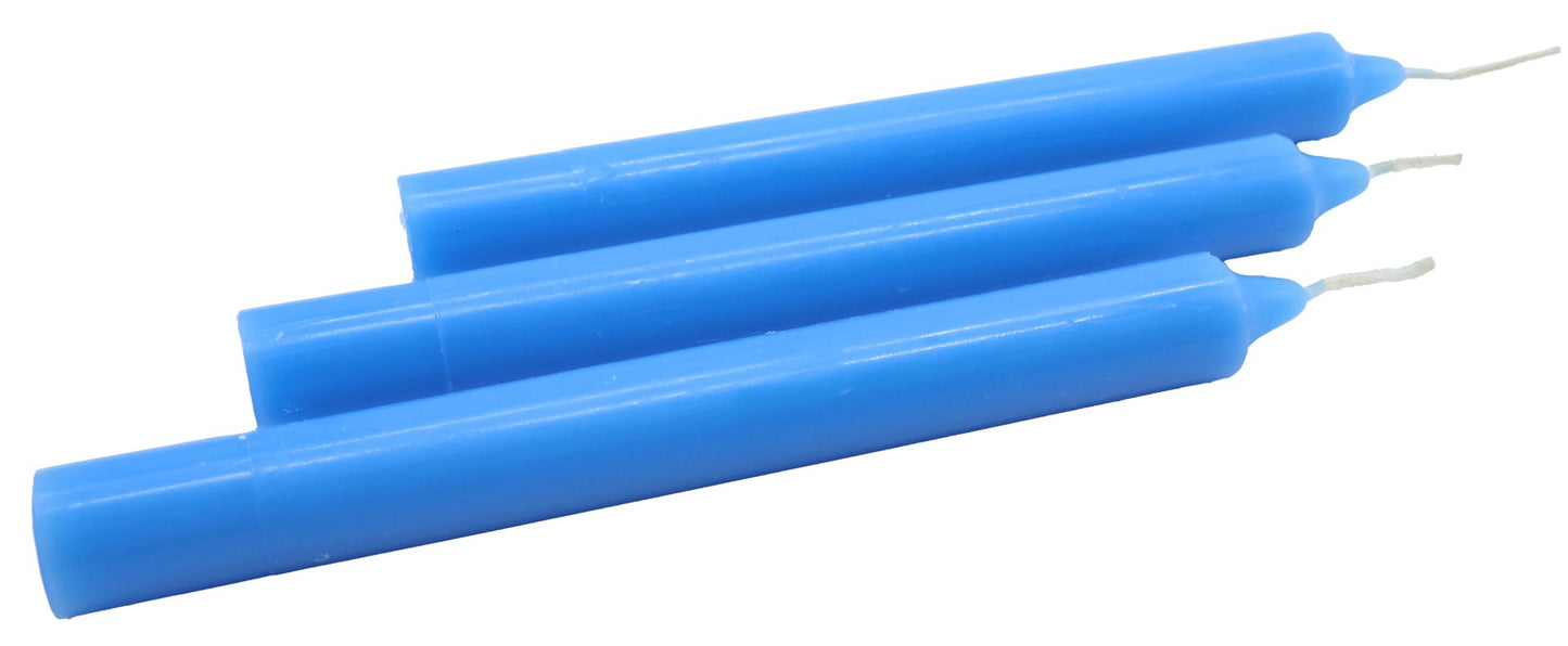 Bougie Teintée Masse 22cm - Bleu Pastel - 12pcs