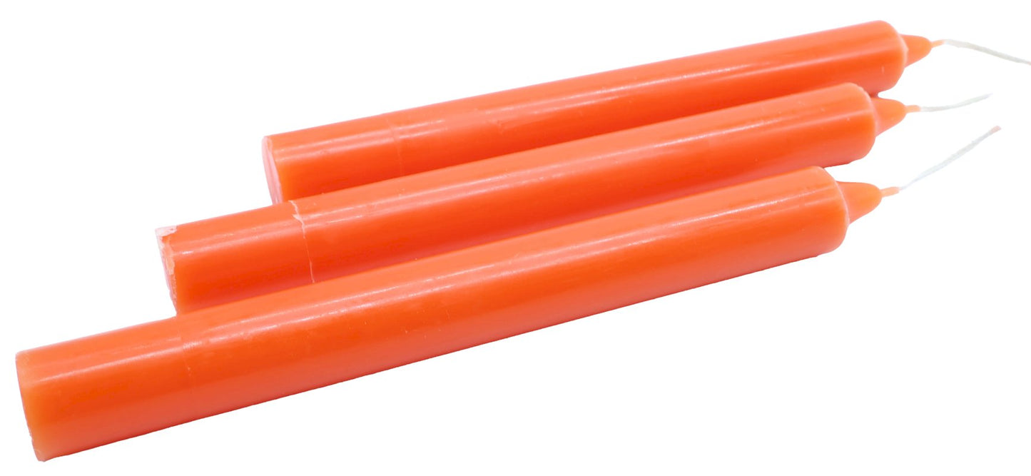 Bougie Teintée Masse 22cm - Orange - 12pcs