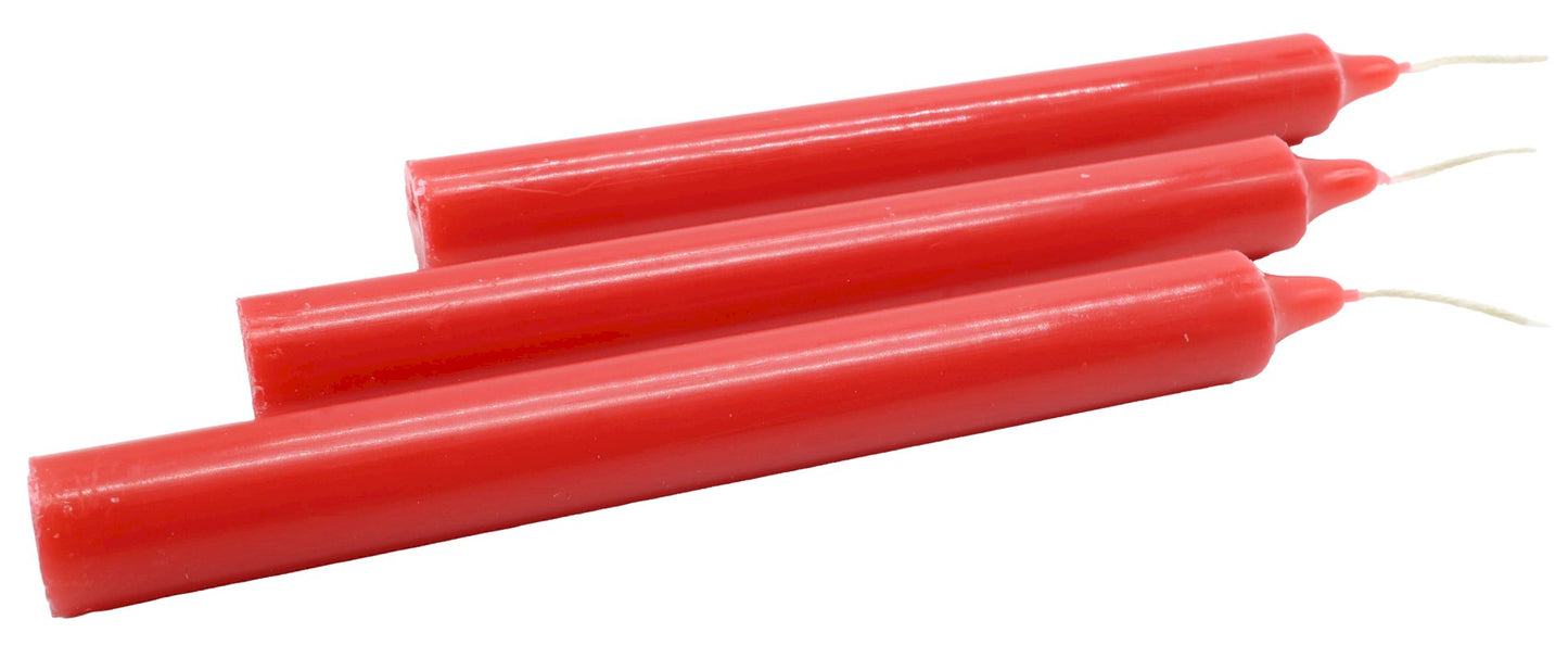 Bougie Teintée Masse 22cm - Rouge - 12pcs