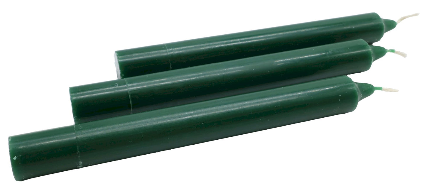 Bougie Teintée Masse 22cm - Vert Sapin - 12pcs