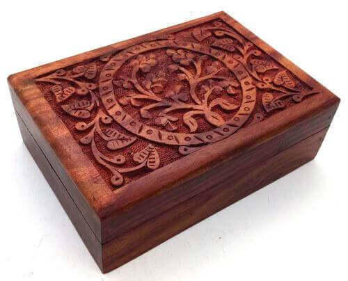 Boîte à Bijoux Bois Arbre de Vie 18cm