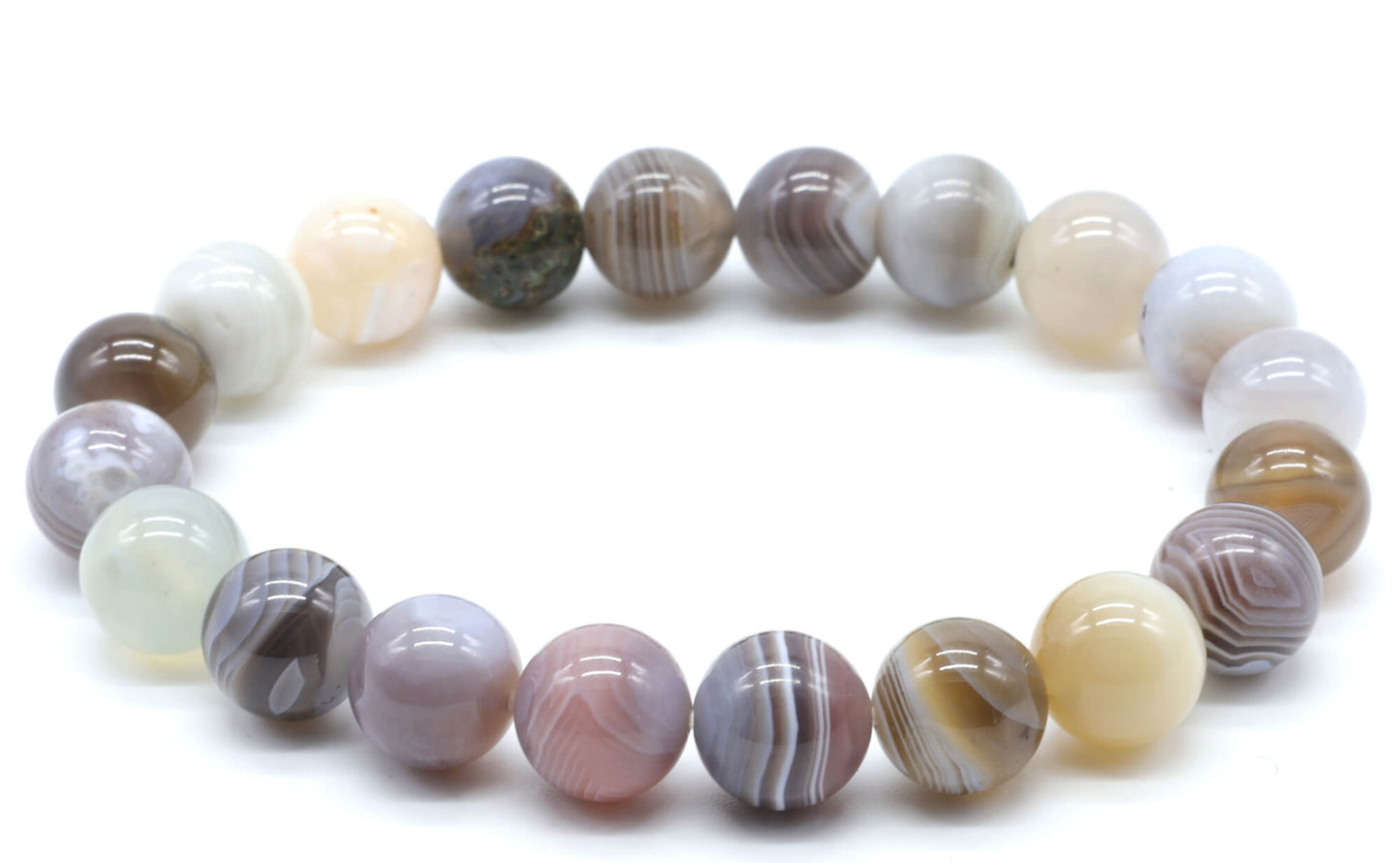 Bracelet Agate Bostwana perles 10mm