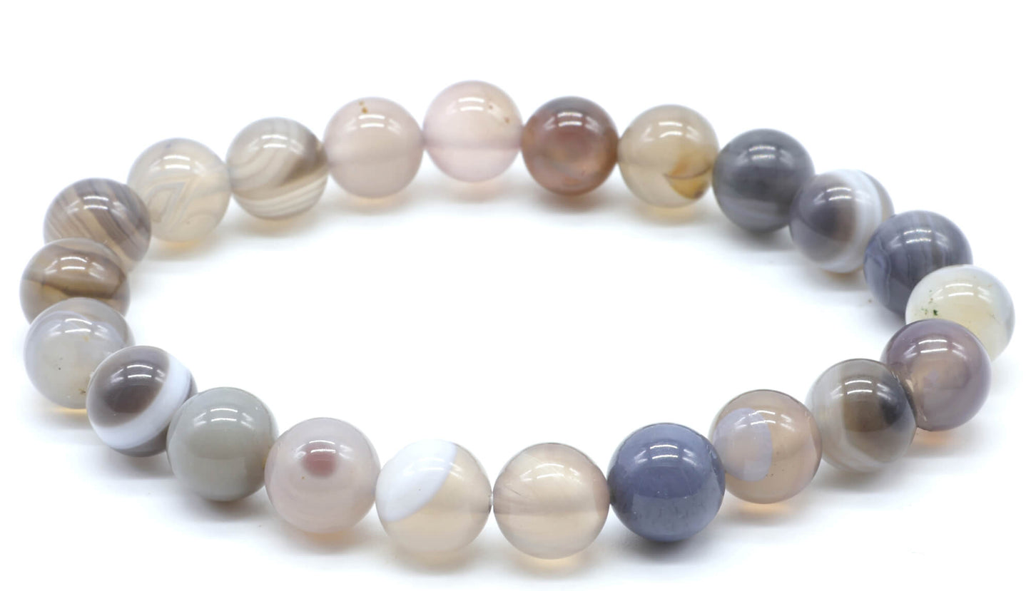 Bracelet Agate Bostwana perles 8mm