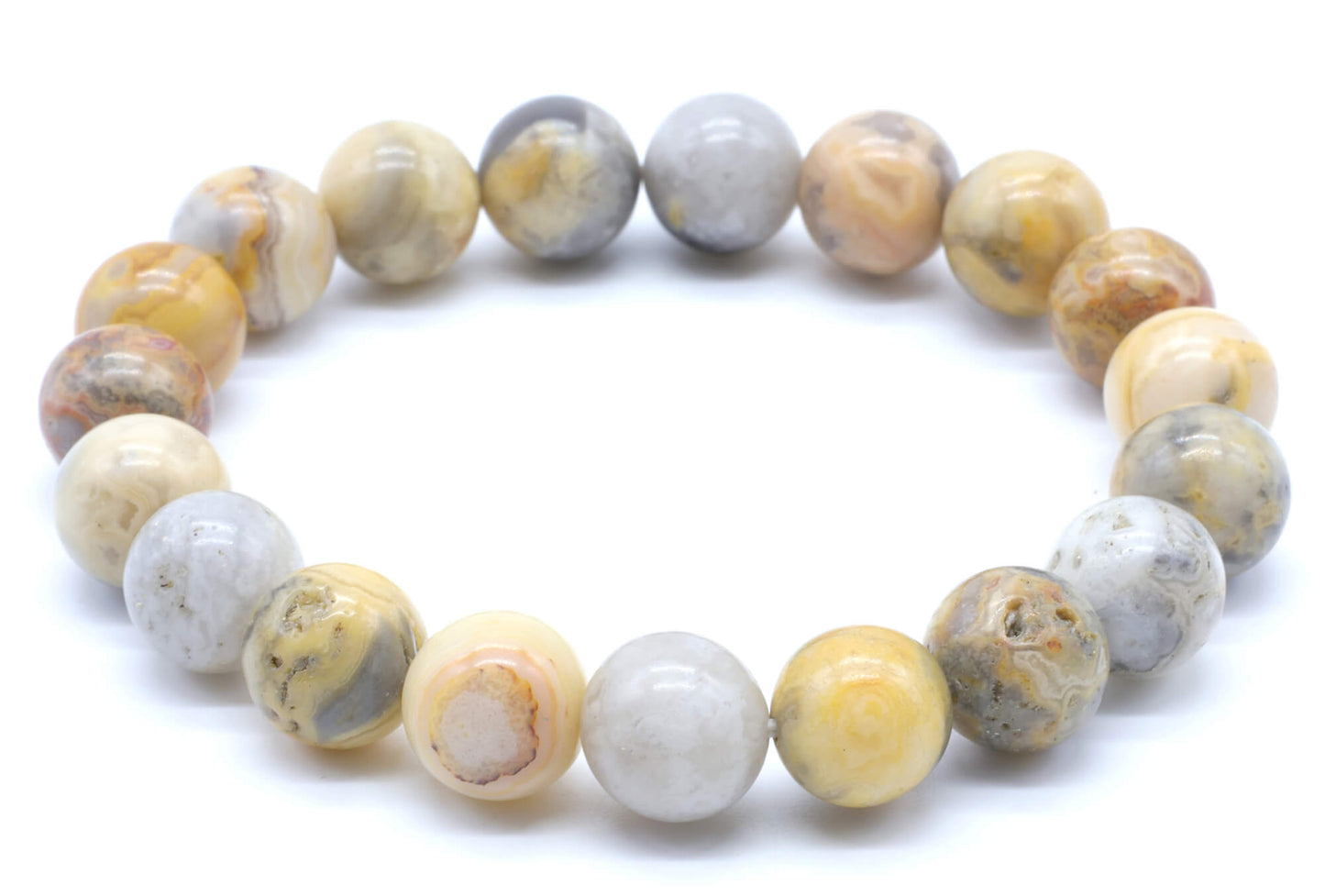 Bracelet Agate Crazy Lace perles 10mm