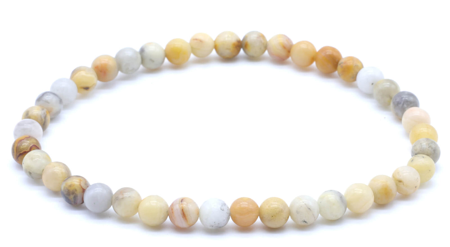 Bracelet Agate Crazy Lace perles 4mm