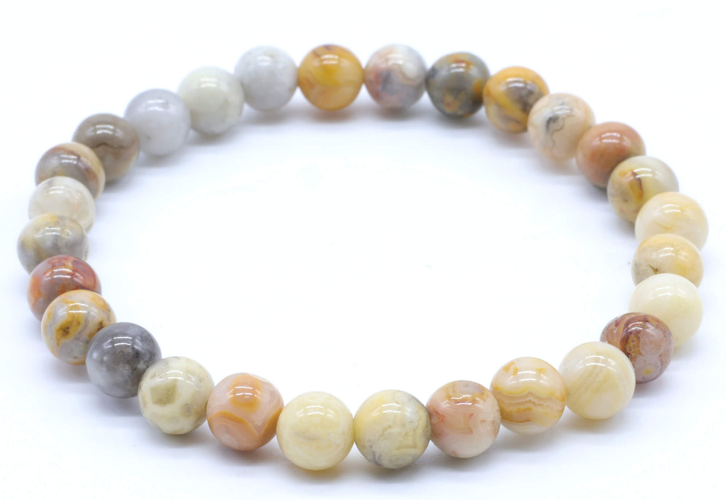 Bracelet Agate Crazy Lace perles 6mm