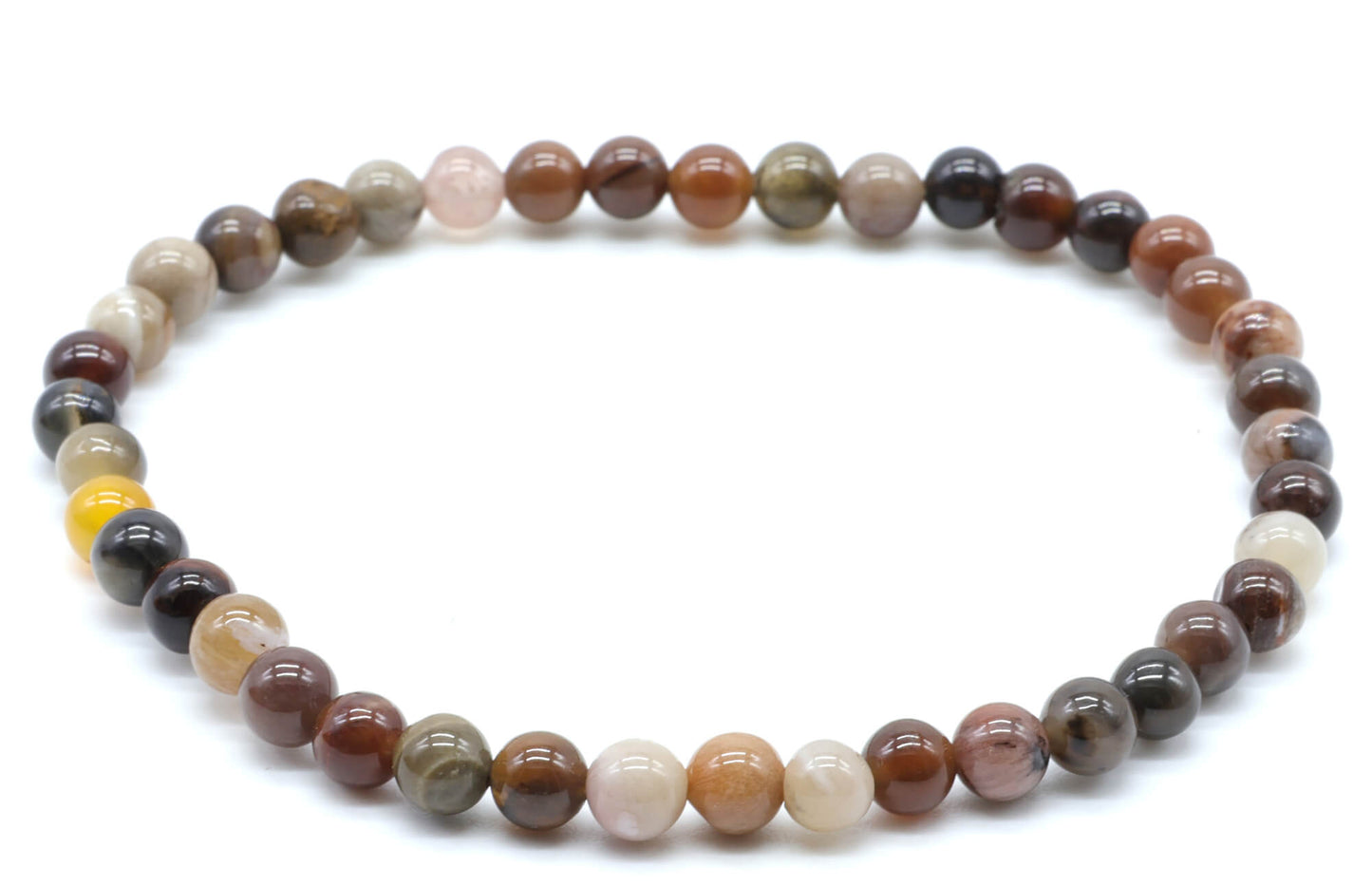 Bracelet Agate Fossile perles 4mm