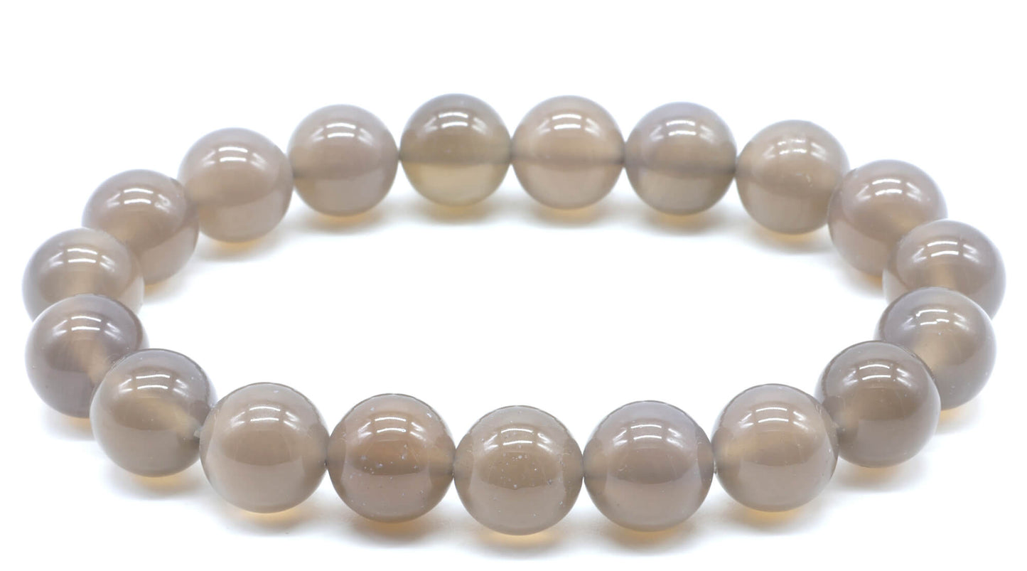 Bracelet Agate Grise perles 10mm