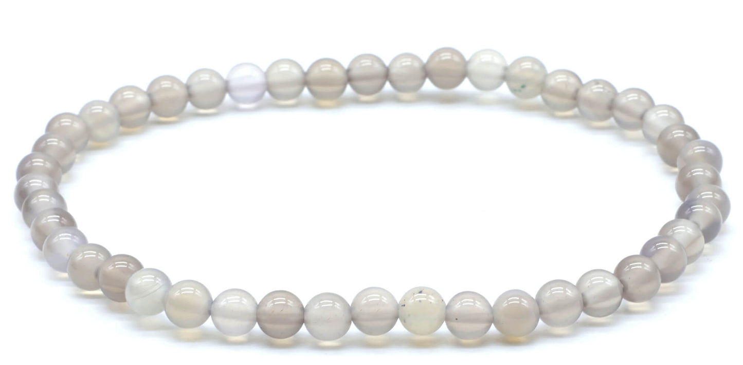 Bracelet Agate Grise perles 4mm