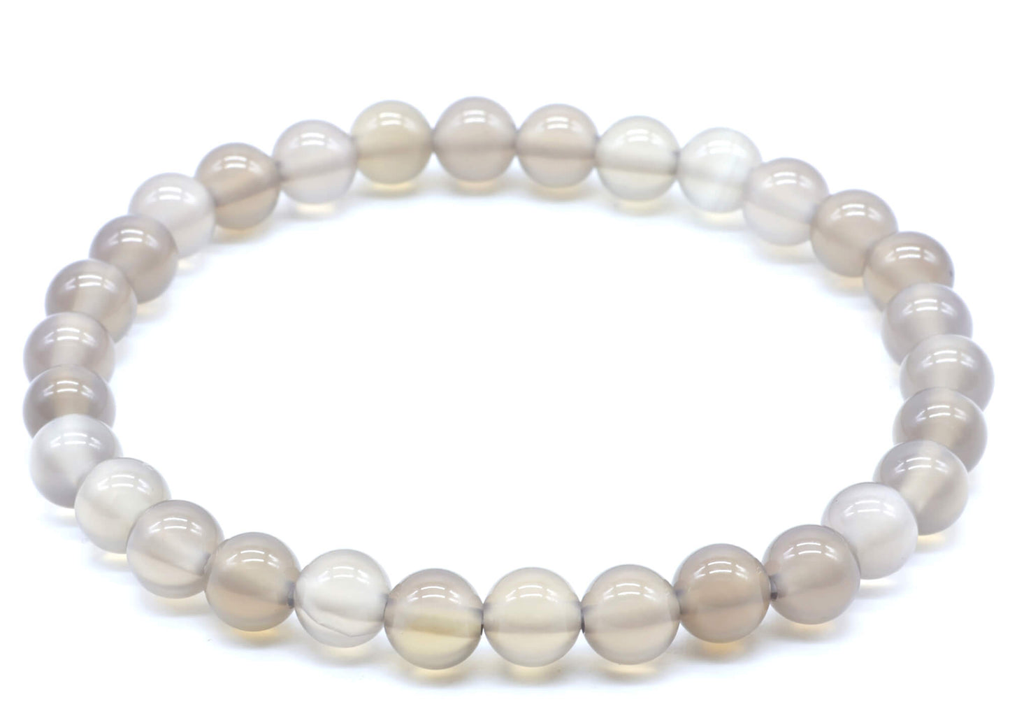 Bracelet Agate Grise perles 6mm