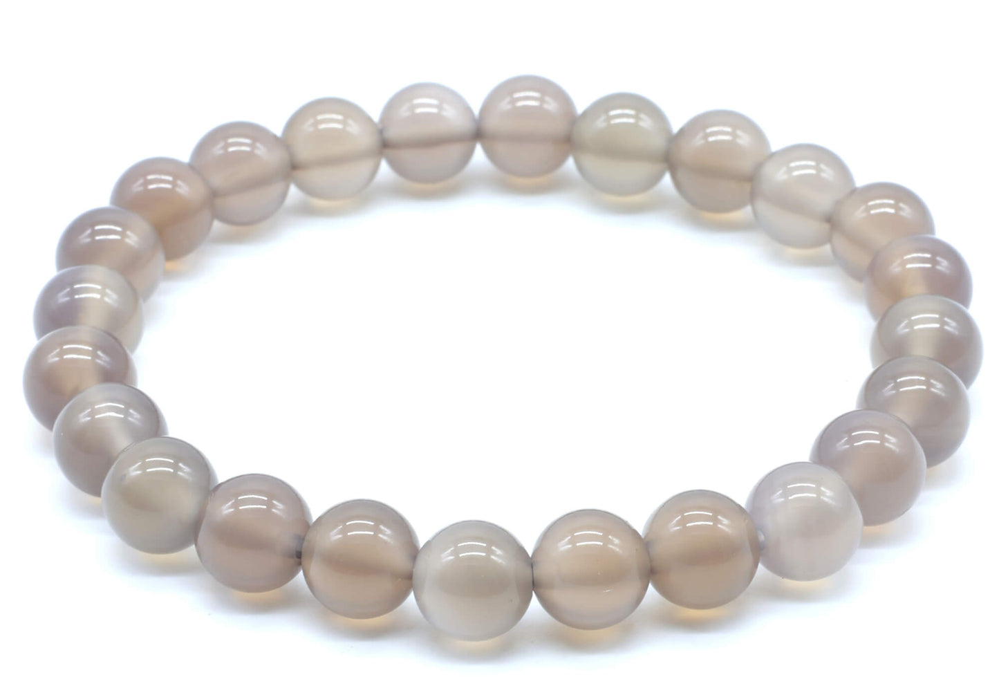 Bracelet Agate Grise perles 8mm