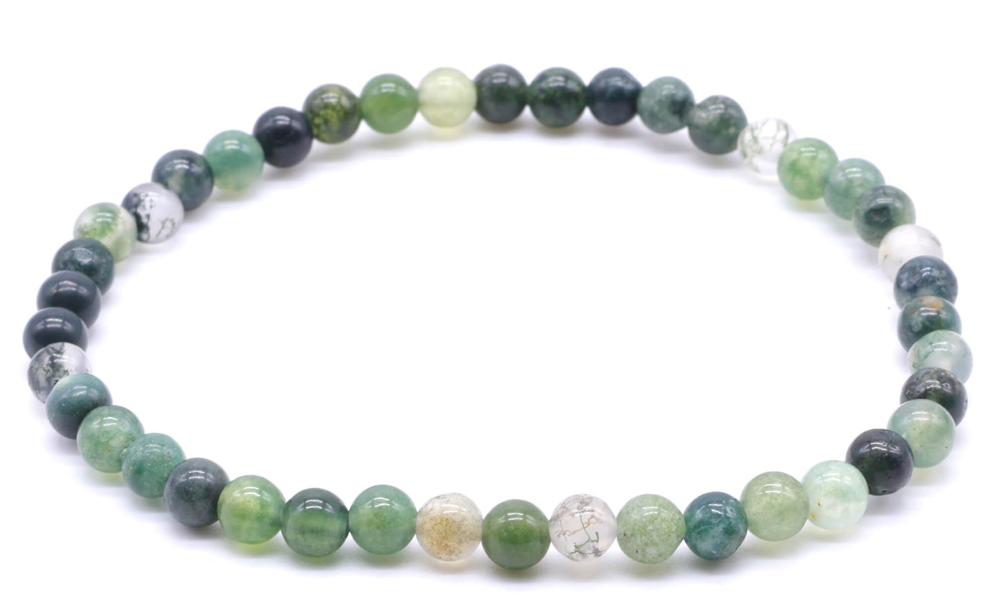 Bracelet Agate Mousse perles 4mm