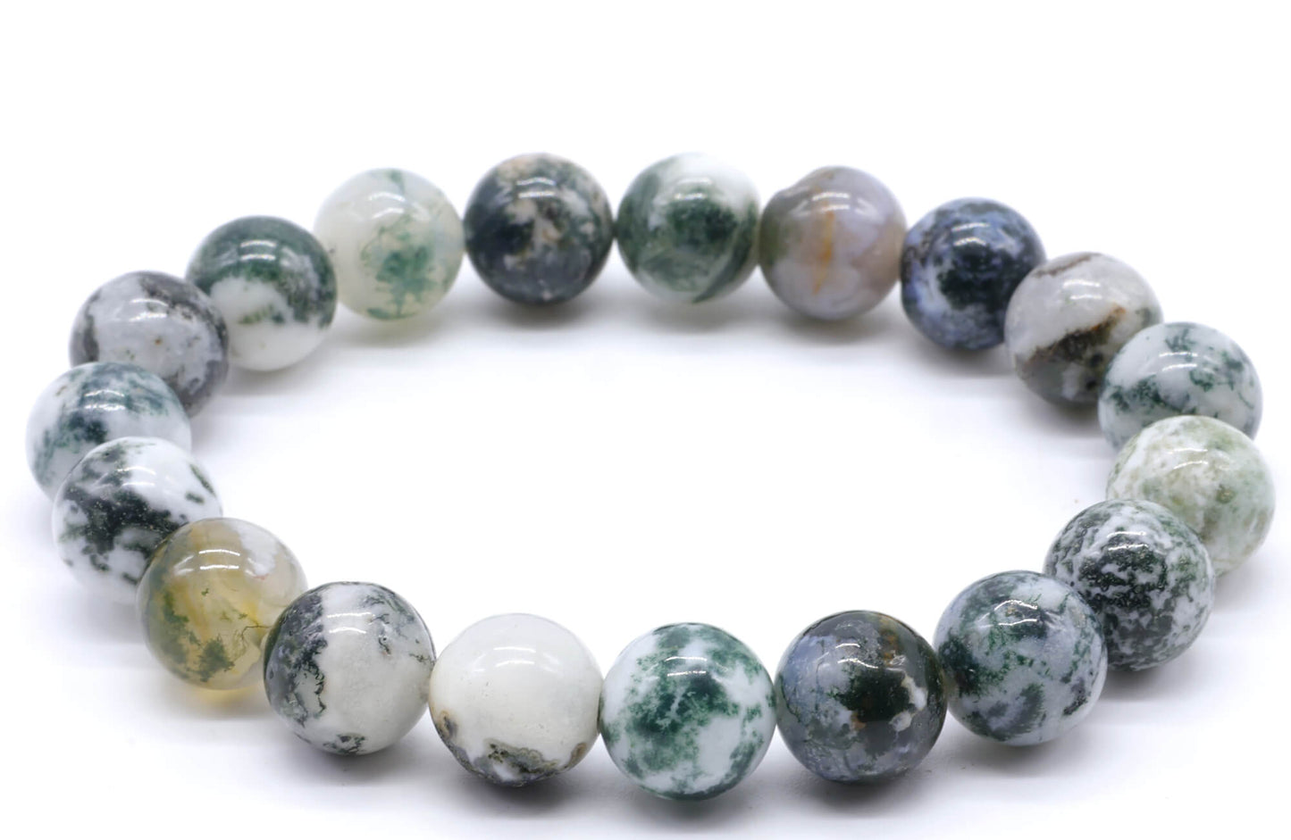 Bracelet Agate Arbre perles 10mm